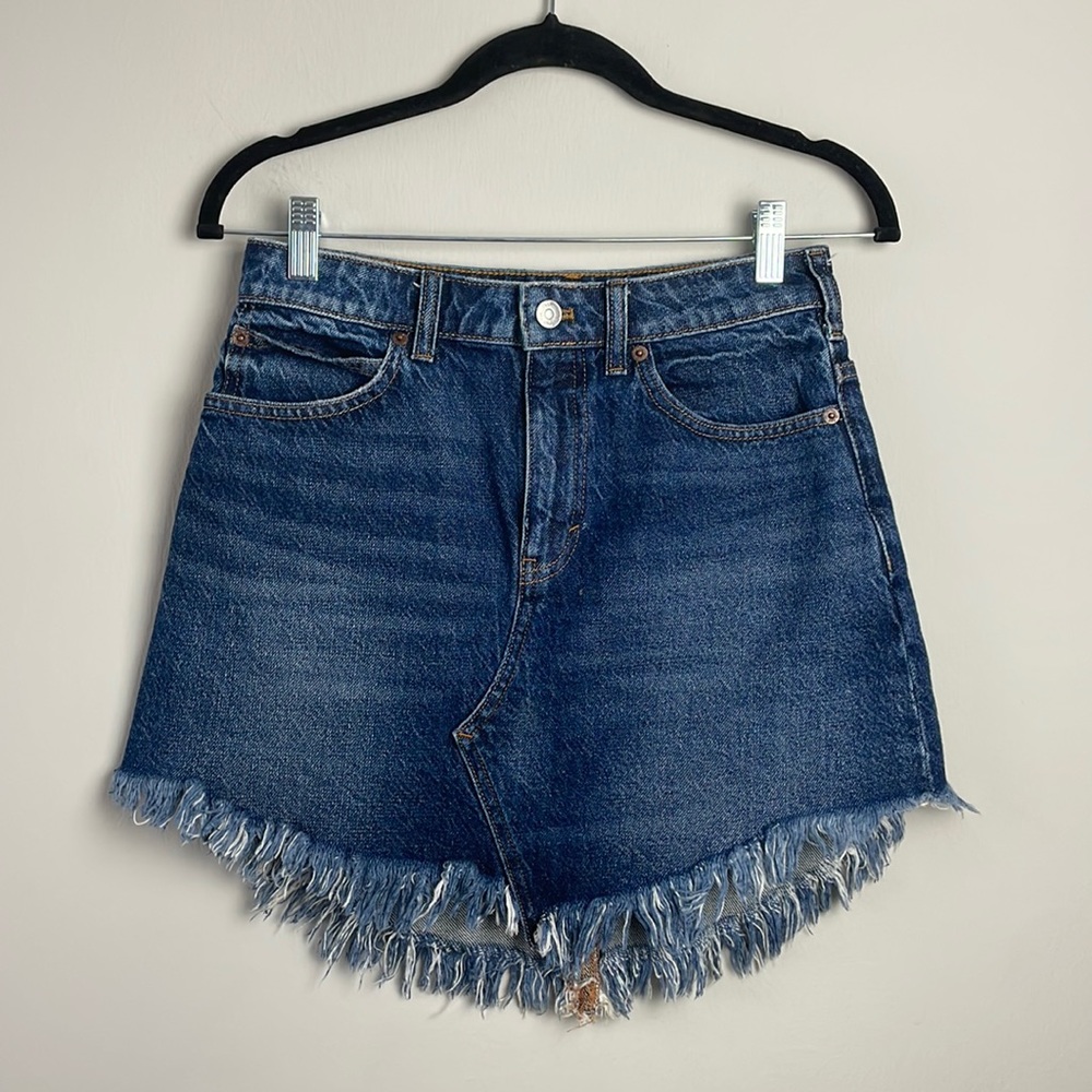 Free People Fringe Denim Skirt - Size 26